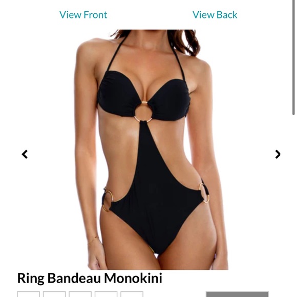 NEW Luli Fama Ring Bandeau Monokini black - Picture 2 of 2